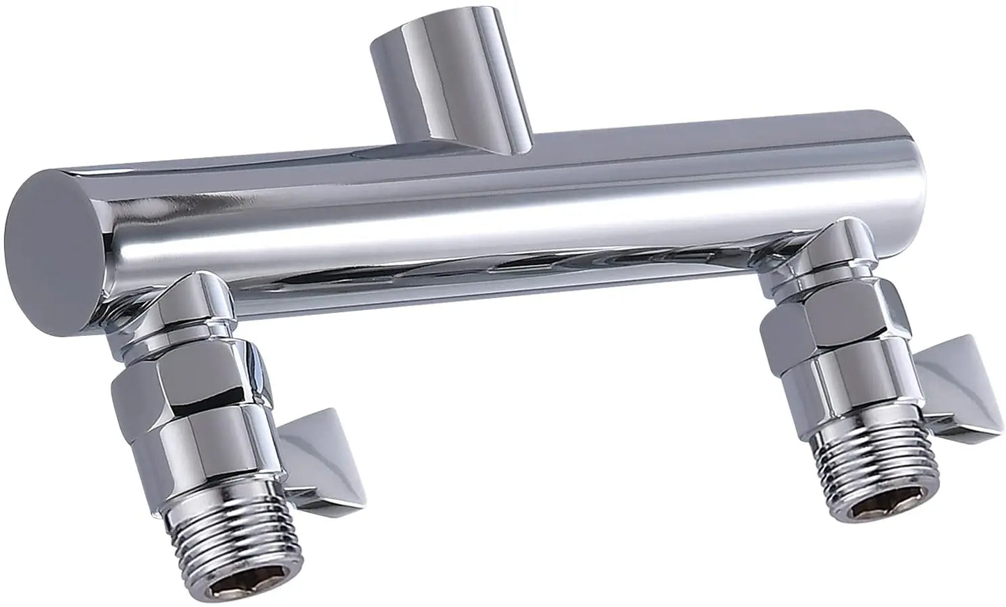 Shower Head Manifold with Double Outlet and Shut Off Valves for Dual Sprayer Showering System,Can Connect Two Showerheads